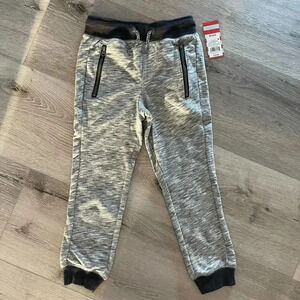 Cat & Jack Kids Drawcord Waistband Tapered Leg Pants Almond Gray XS NWT